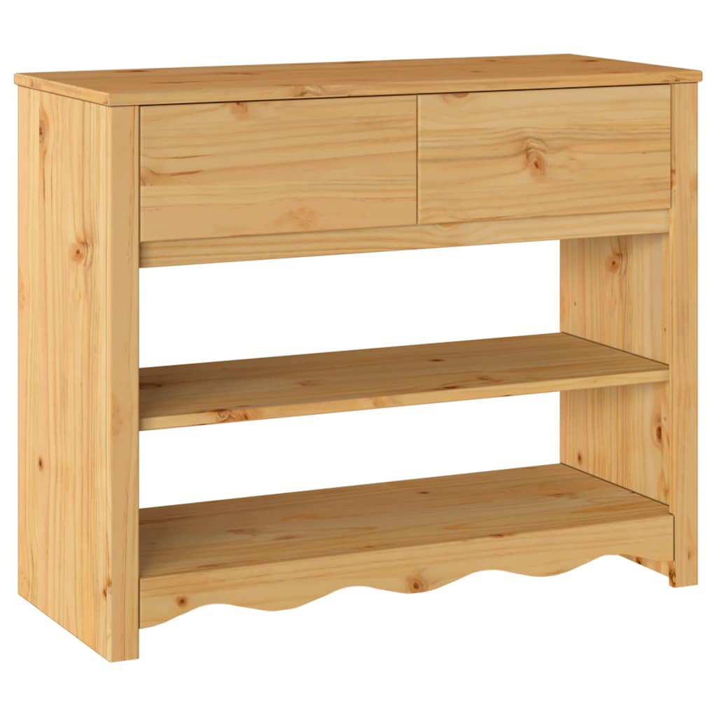 Console Table Drammen Oak 89.5 x 37 x 73 cm Solid Pine Wood