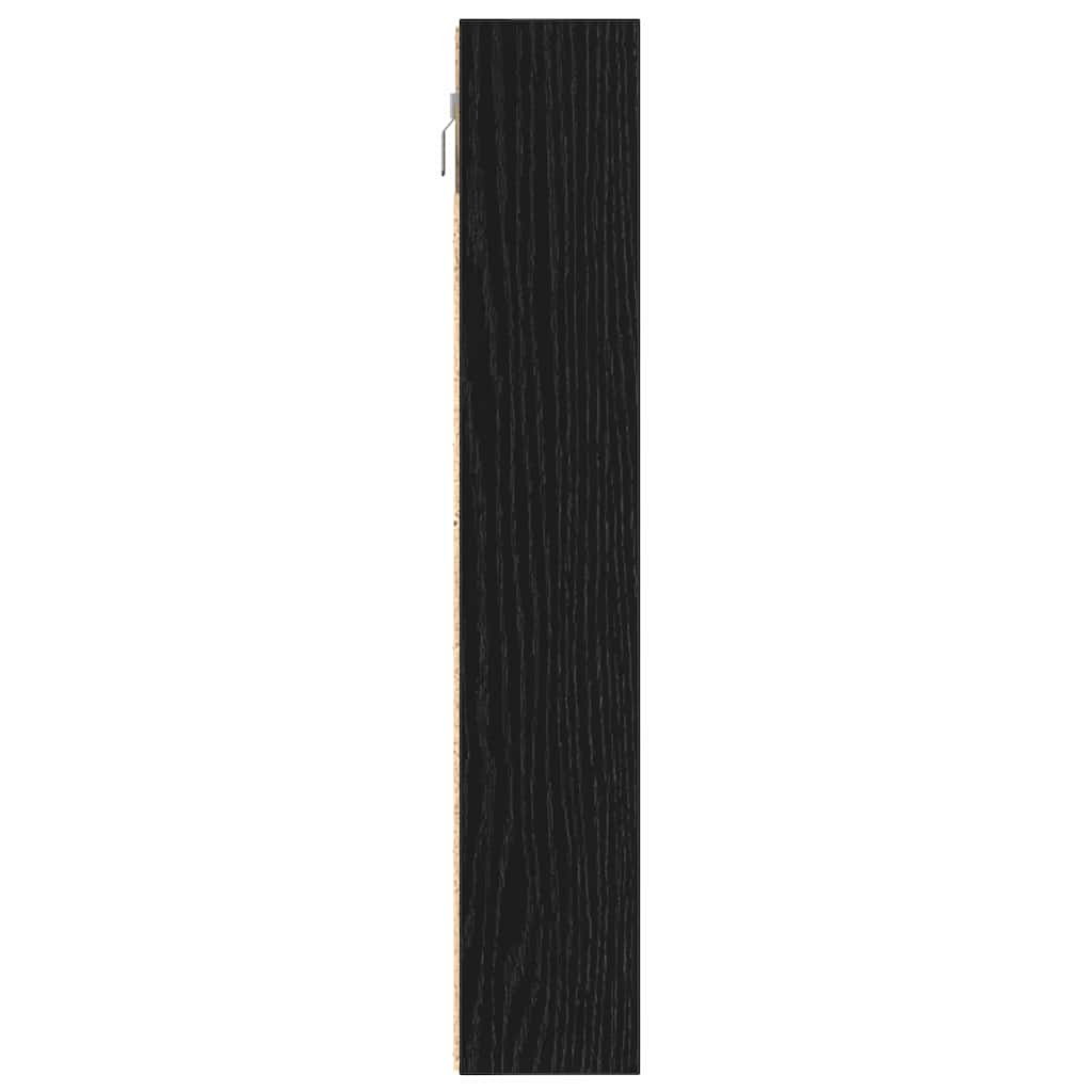 Display Cabinet Wall-Mounted Black Oak 100 x 8.5 x 50 cm