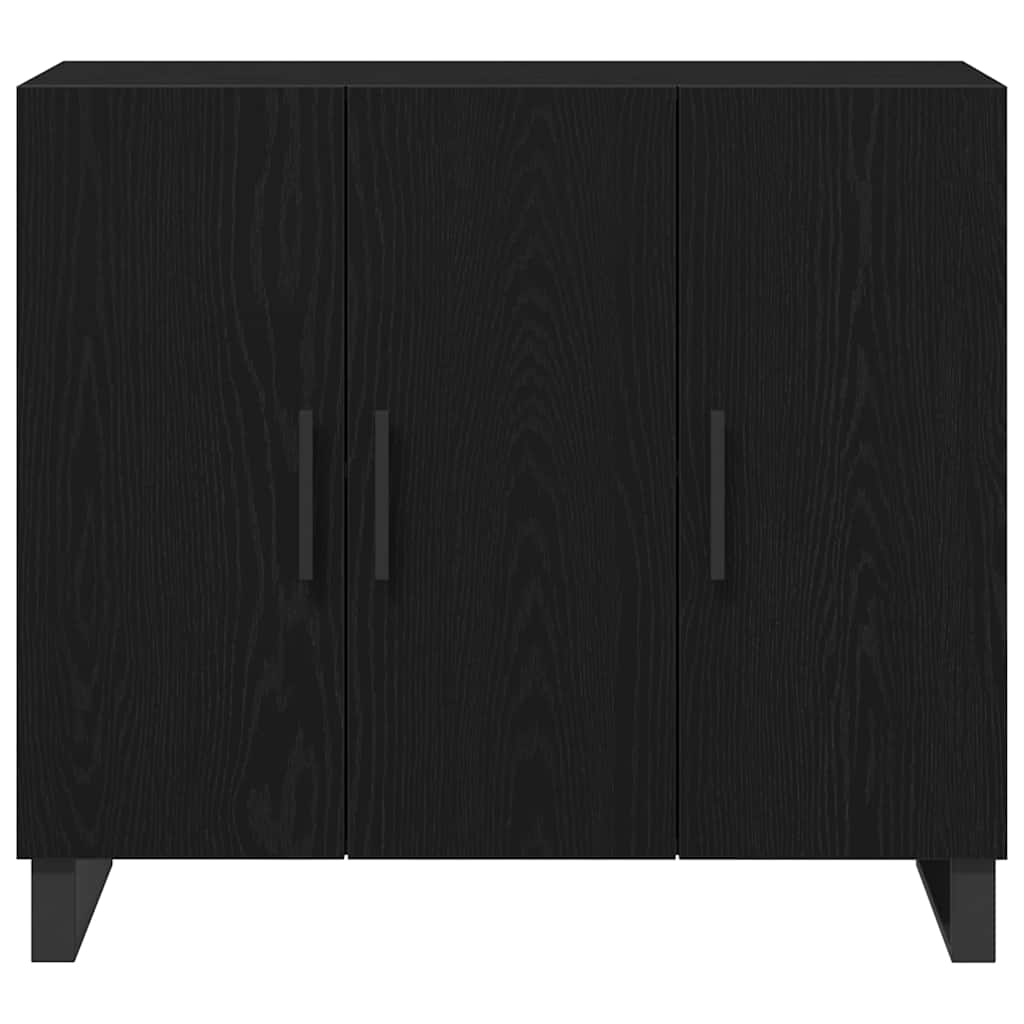 Sideboard Black Oak 90 x 34 x 80 cm Engineered Wood