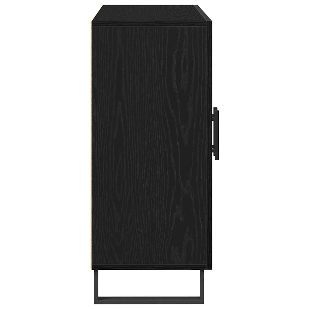 Sideboard Black Oak 90 x 34 x 80 cm Engineered Wood