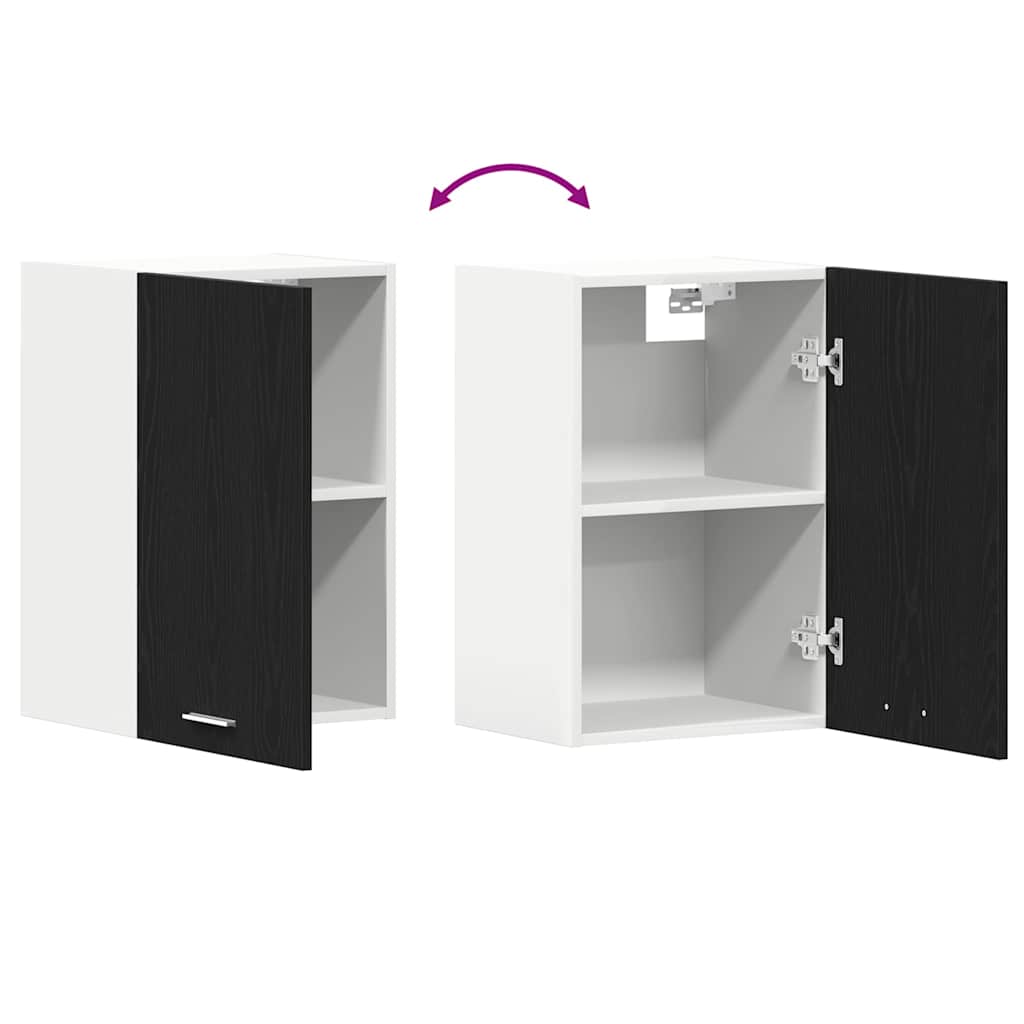 Hanging Cabinet Black Oak 40x31x60 cm Engineered Wood