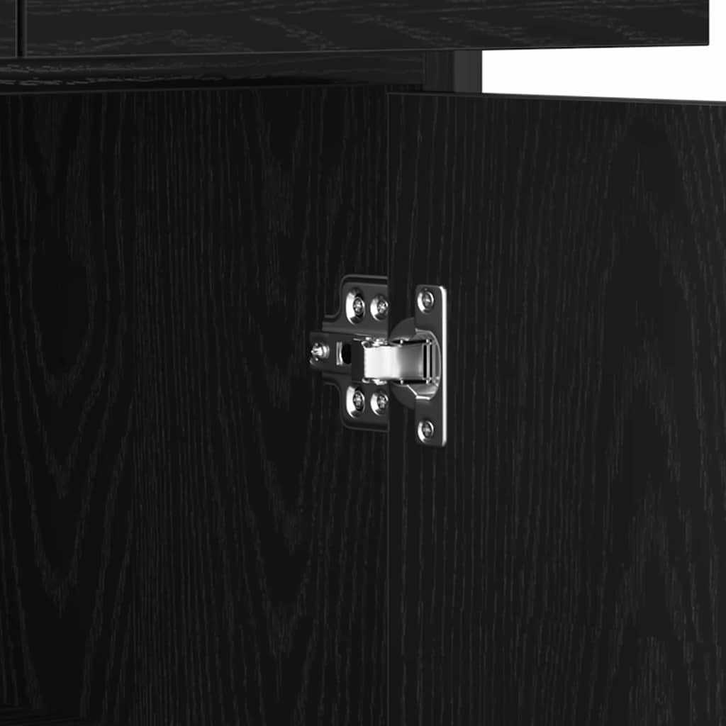 Sideboard Black Oak 70 x 30 x 80 cm Engineered Wood