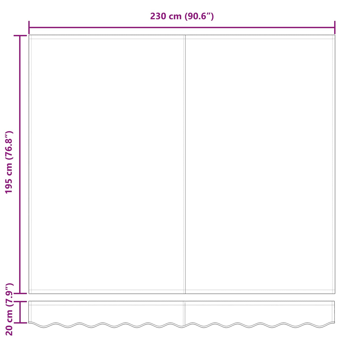 Retractable Awning Burgundy 250 x 200 cm Fabric