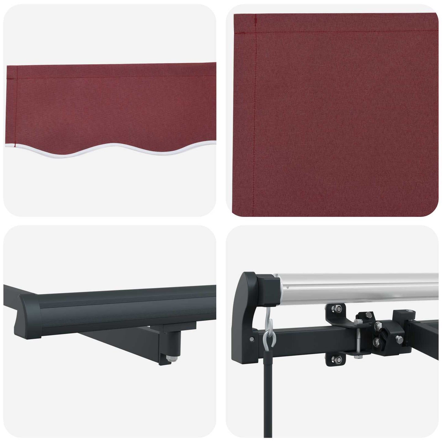 Retractable Awning Burgundy 300 x 200 cm Fabric