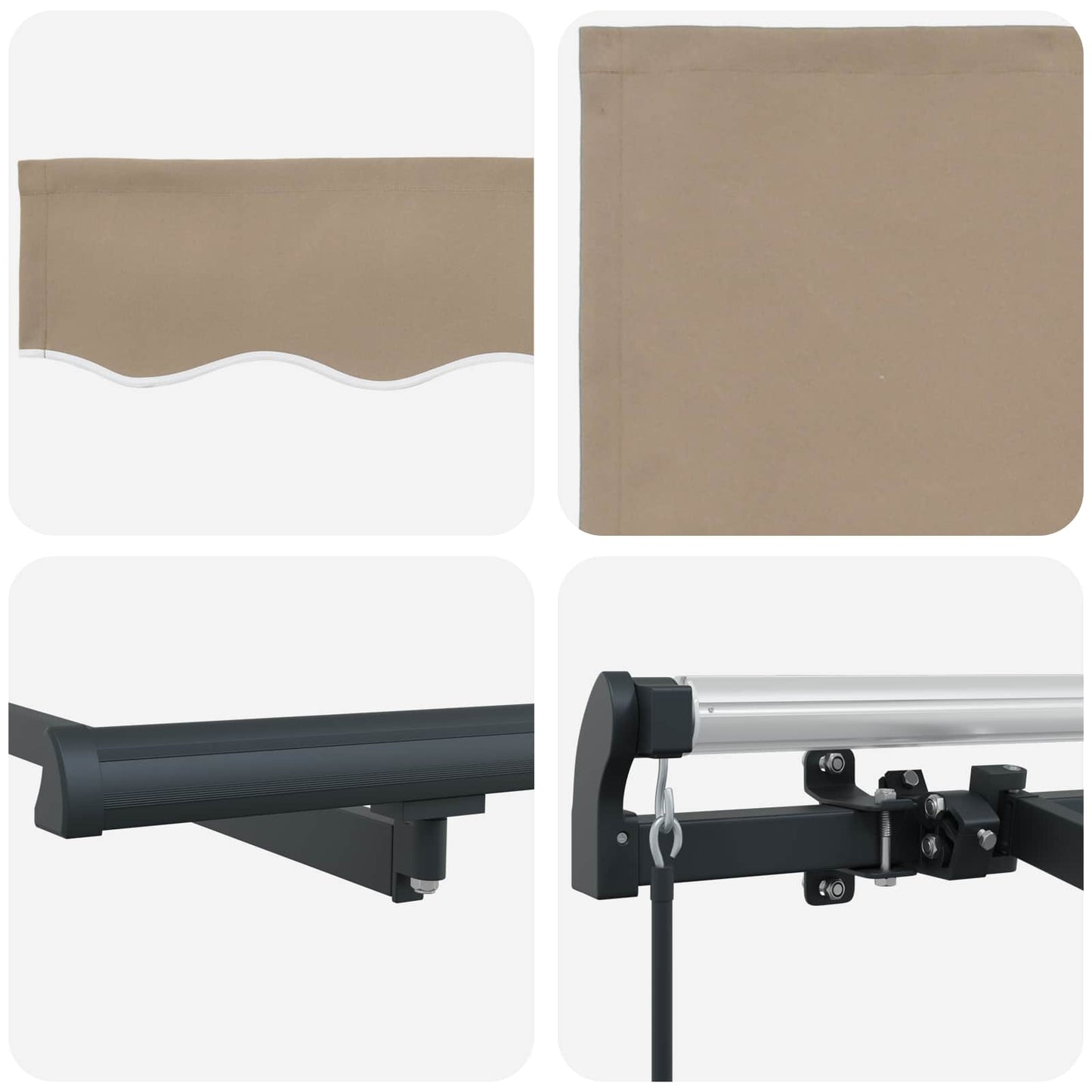 Retractable Awning Beige 350 x 200 cm Fabric