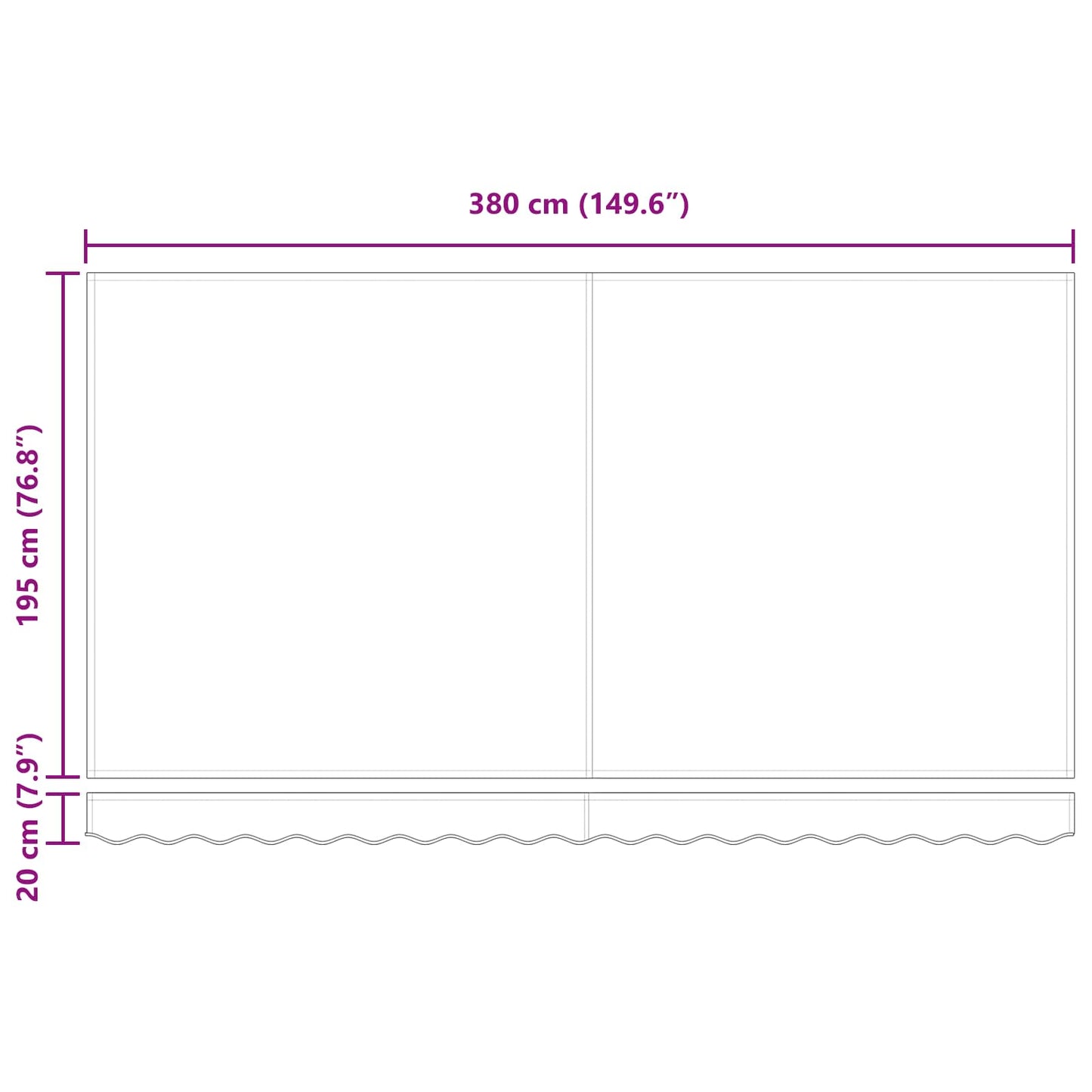 Retractable Awning Burgundy 400 x 200 cm Fabric