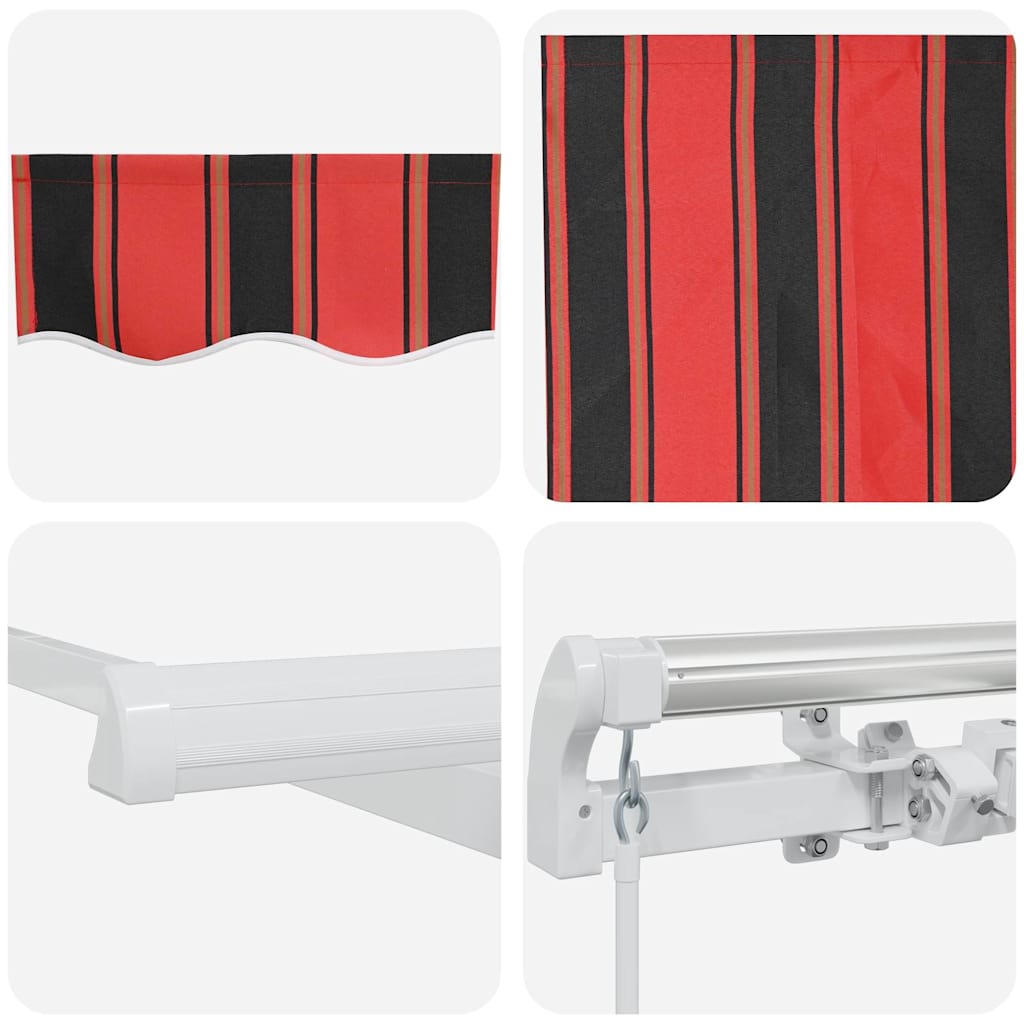 Manual Awning 3 x 2.5 m Orange and Brown Horizontal Stripe