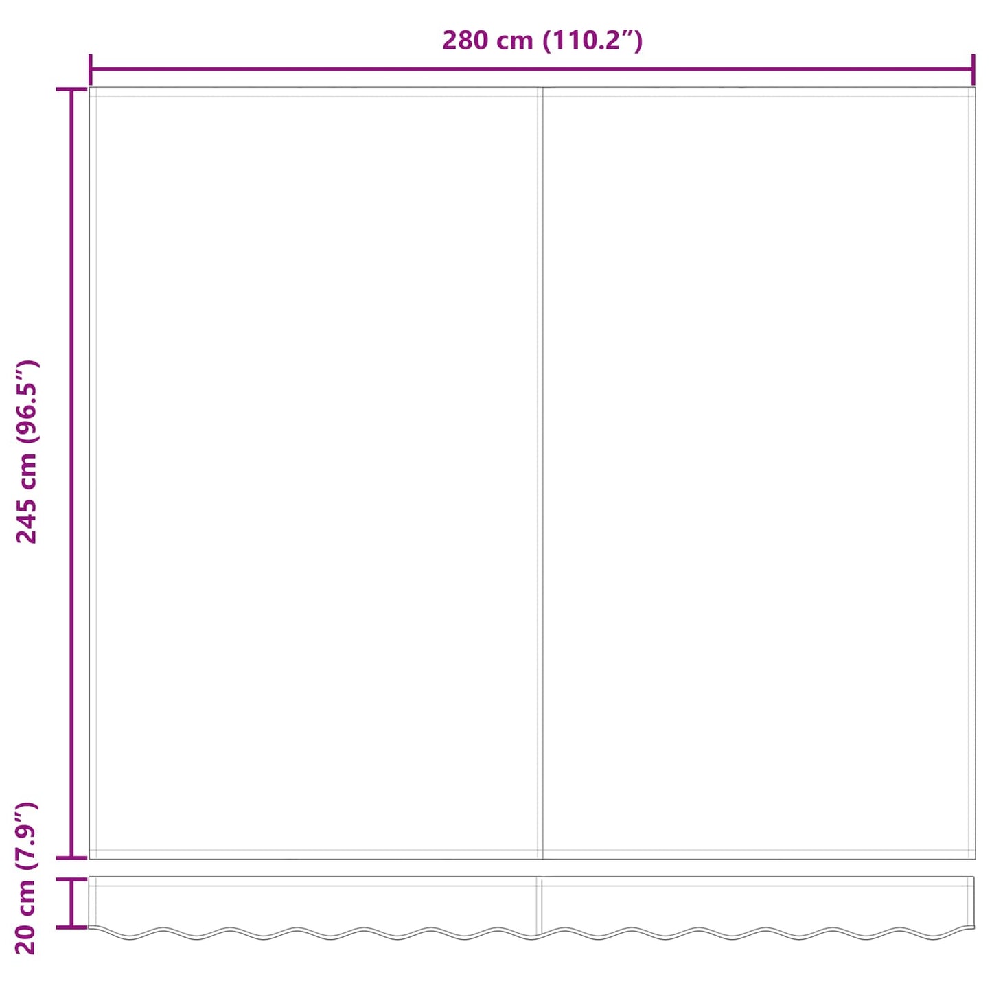 Awning Frame Red and White 300 x 250 cm