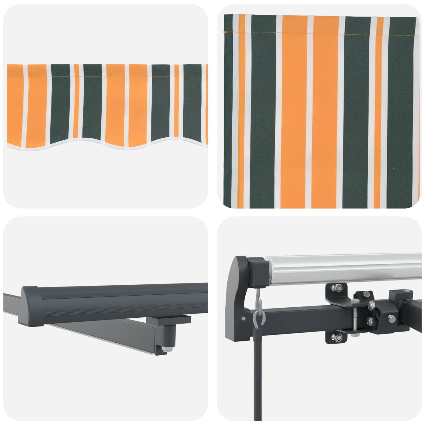 Retractable Awning Green and yellow 300 x 250 cm