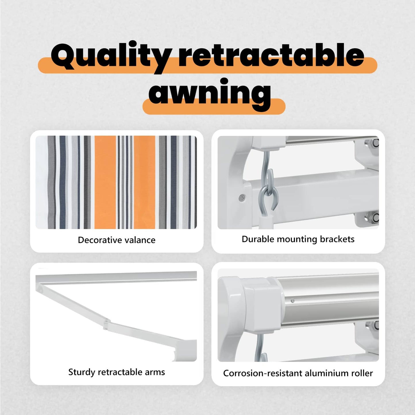 Retractable Awning Multicolour 400 x 300 cm