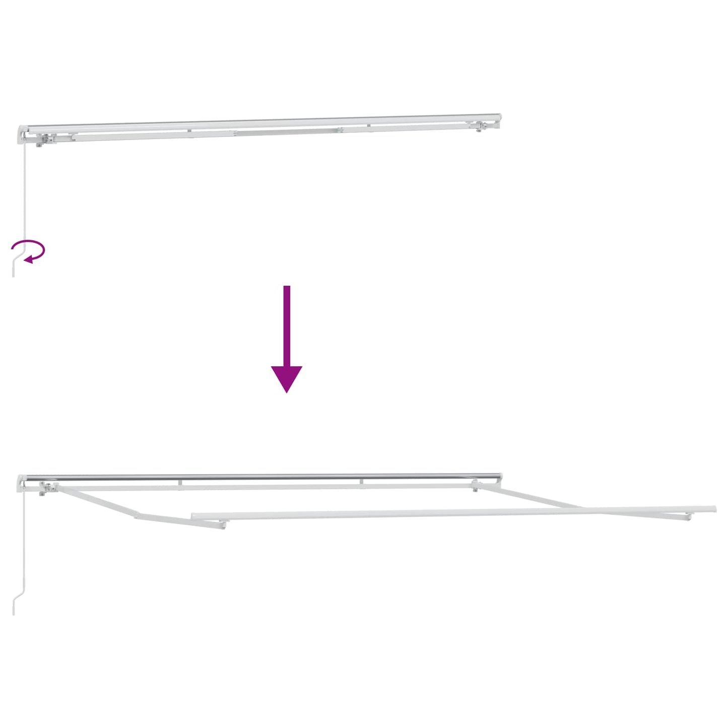 Retractable Awning White 400 x 300 cm Polyester and Aluminium