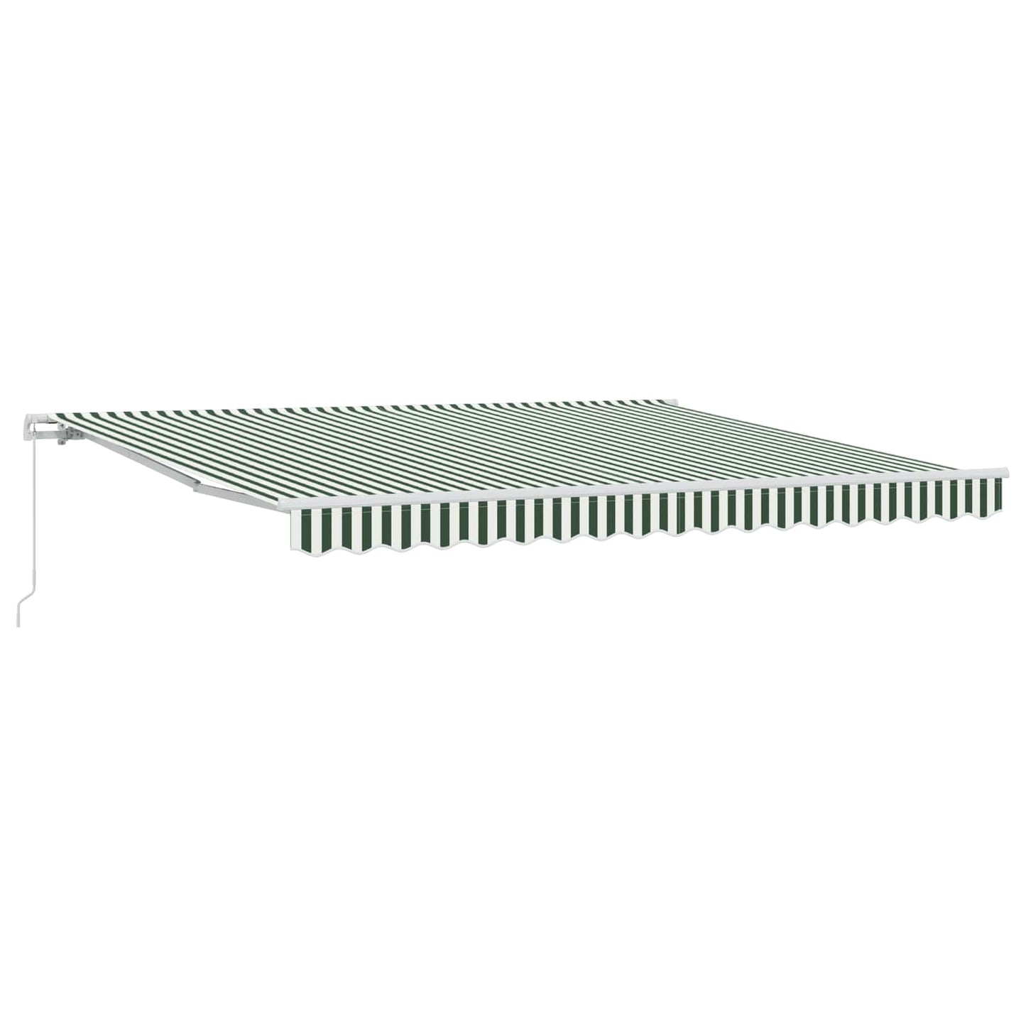 Retractable Awning Green and White 400 x 300 cm
