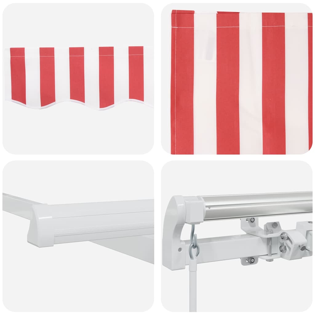 Retractable Awning Red and White 400 x 350 cm