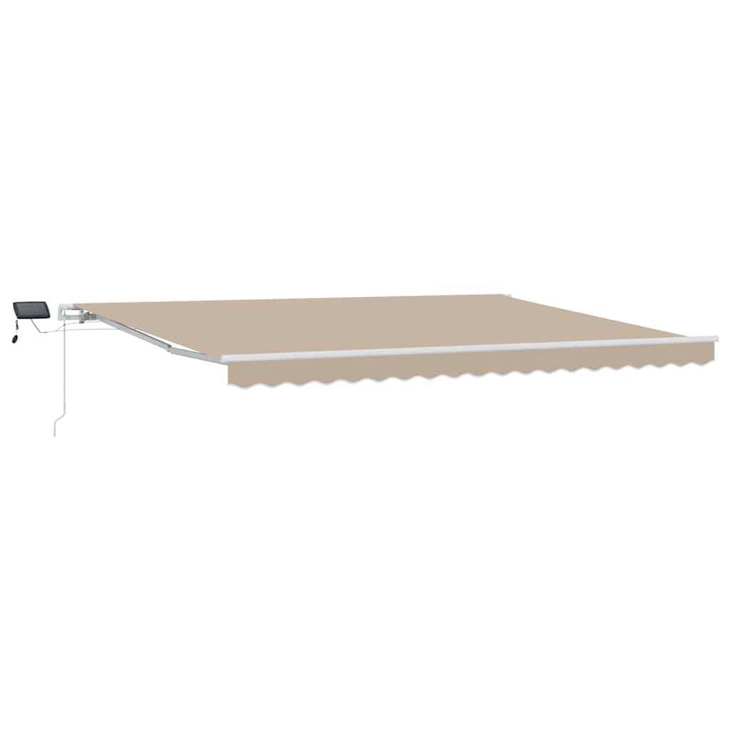 Retractable Awning Beige 450 x 350 cm Fabric and Aluminium