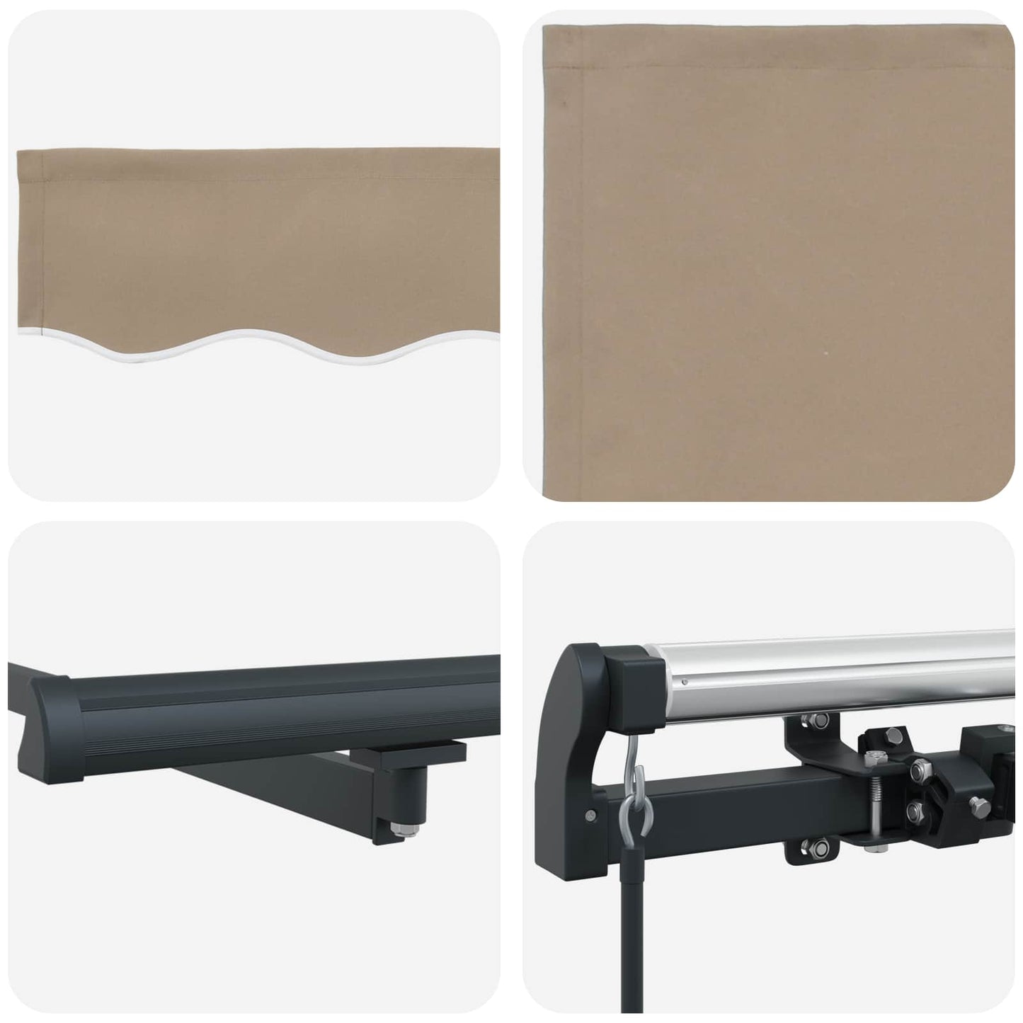 Retractable Awning Beige 450 x 350 cm Polyester and Aluminium
