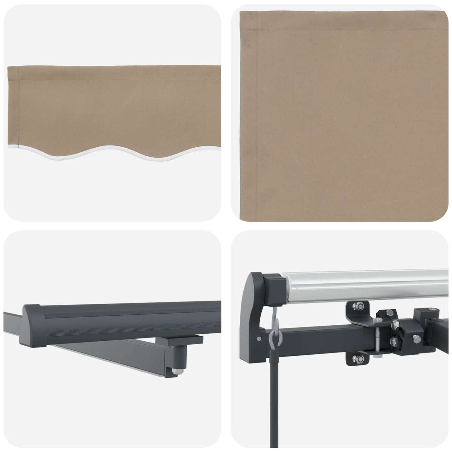 Retractable Awning Beige 450 x 350 cm Fabric and Aluminium