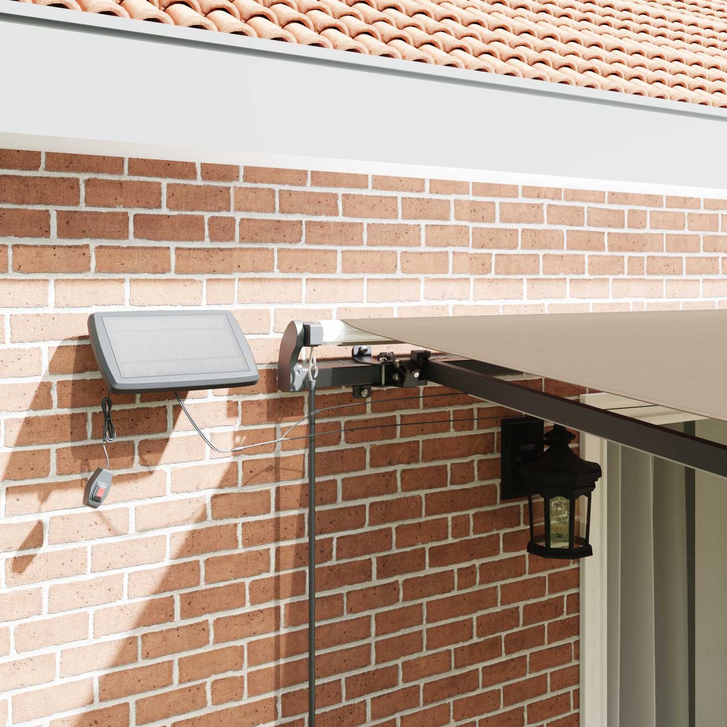 Retractable Awning Beige 450 x 350 cm Fabric and Aluminium