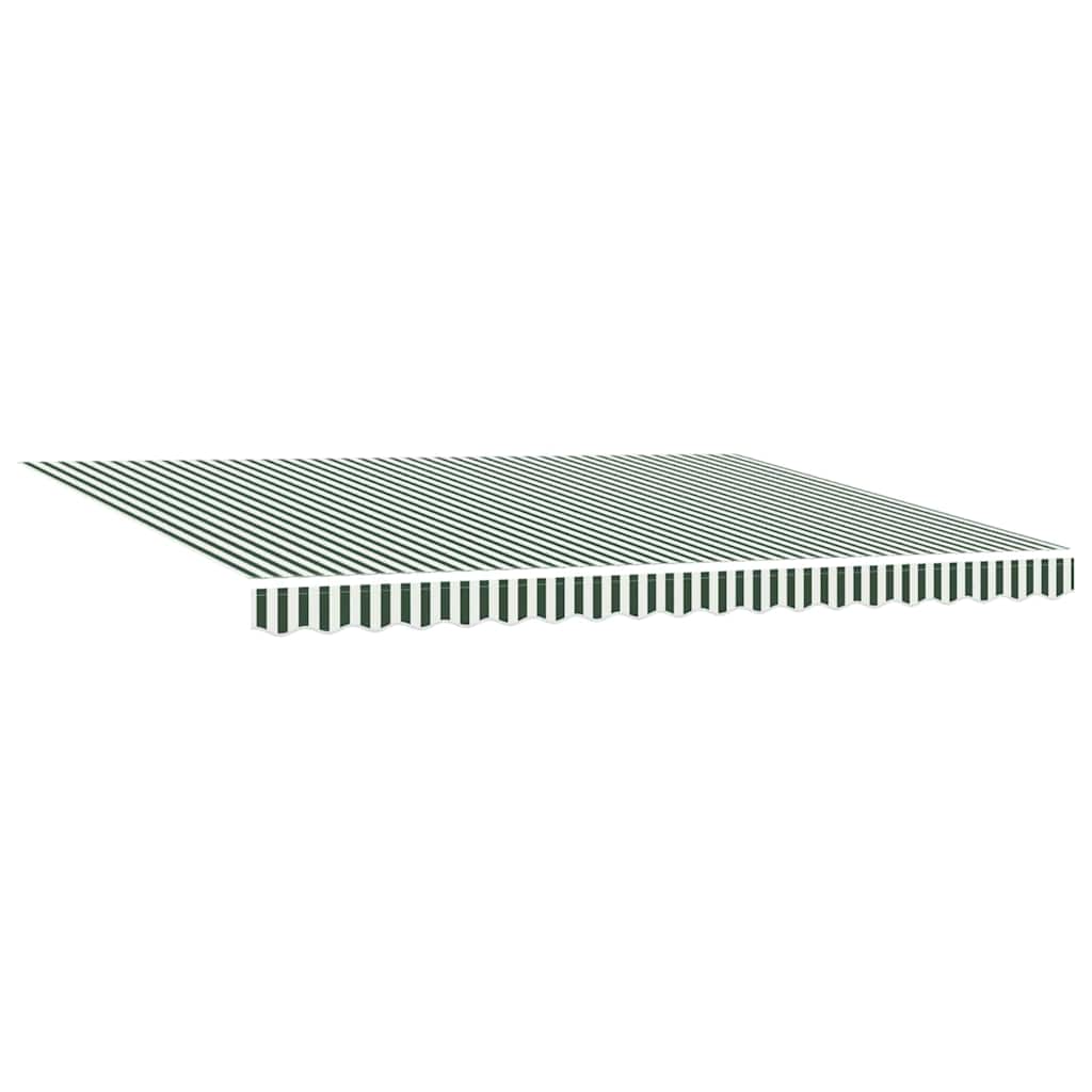 Retractable Awning Green and White 450 x 350 cm