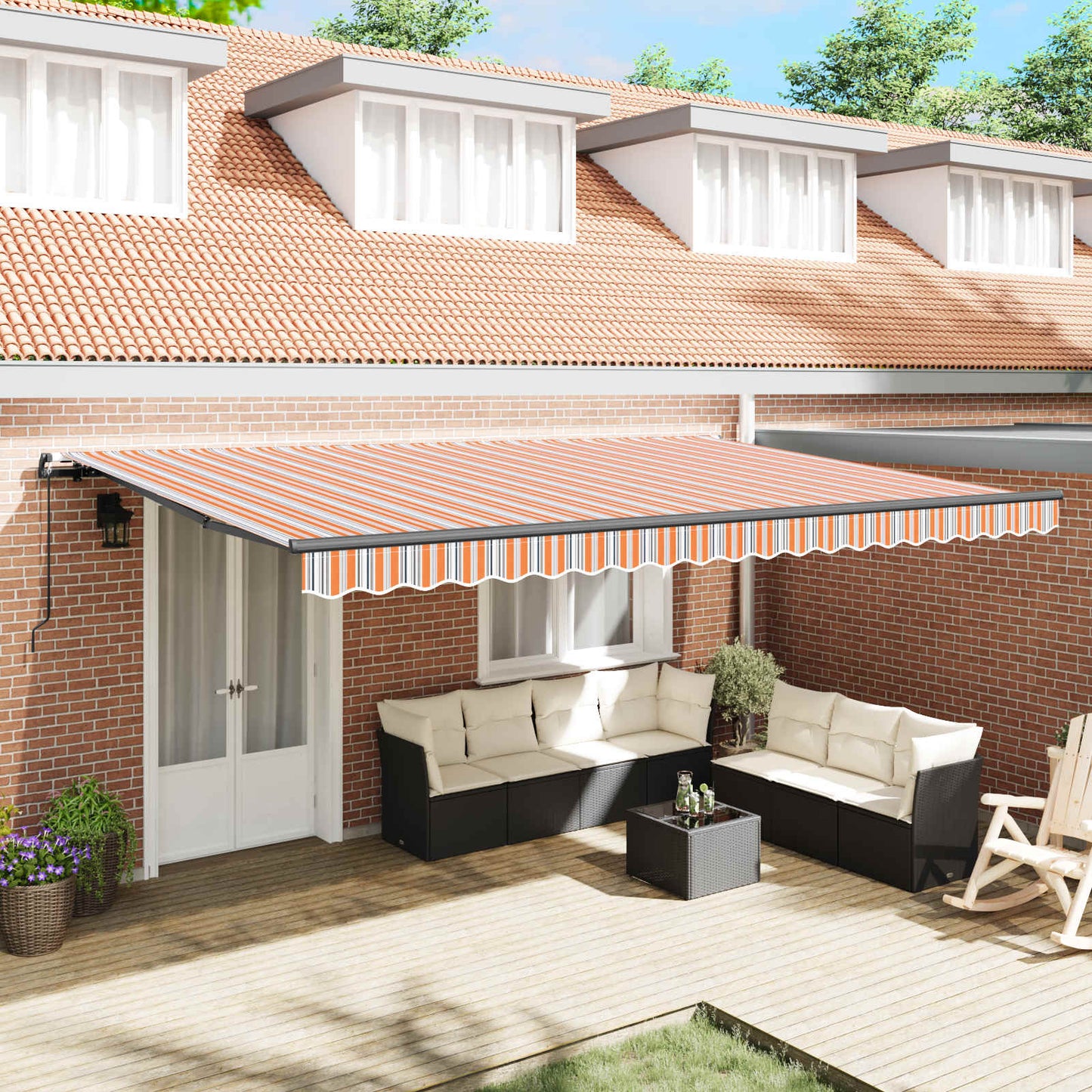 Retractable Awning Multicolour 500 x 300 x 165 cm