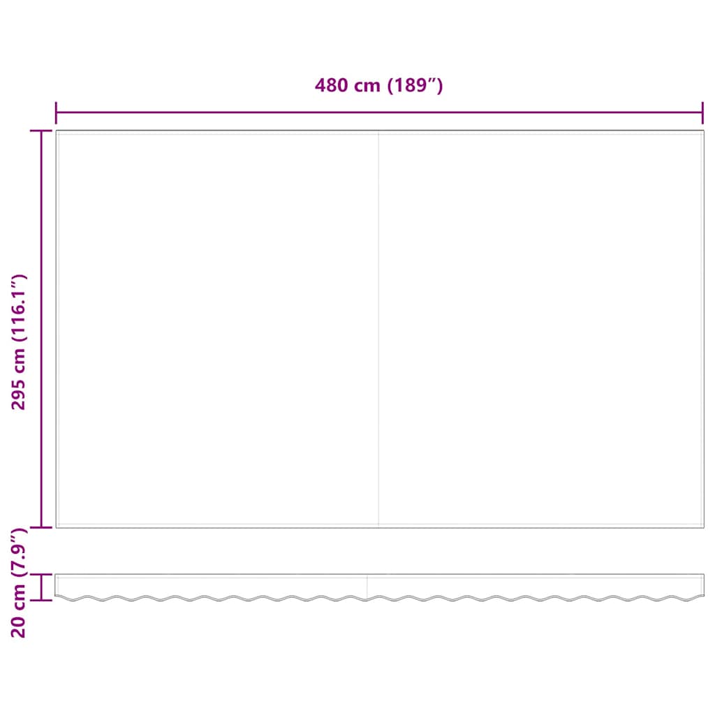 Retractable Awning Multicolour 500 x 300 x 165 cm