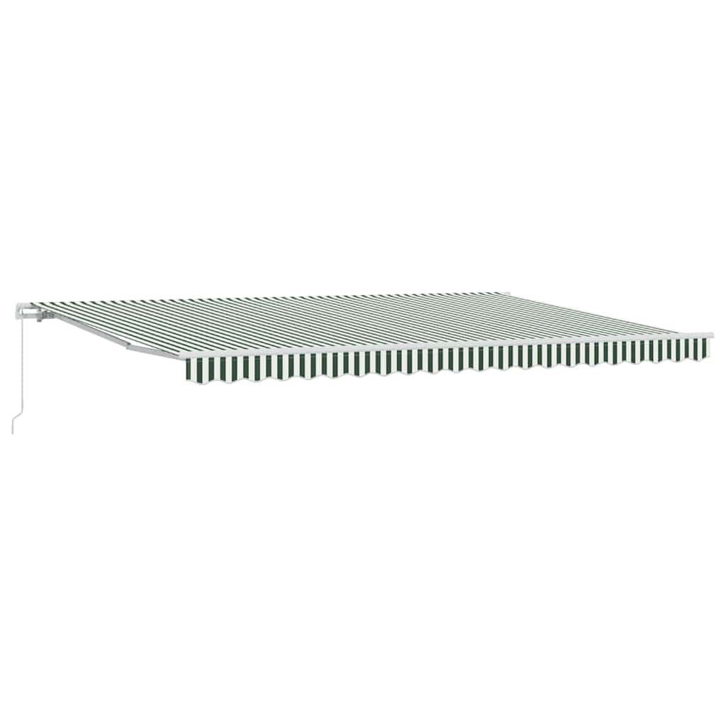 Retractable Awning Green and White 500 x 300 cm