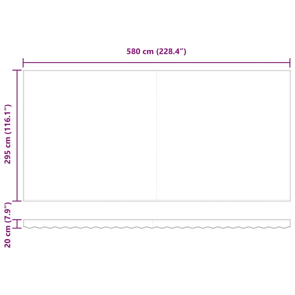 Retractable Awning Multicolour 600 x 300 cm