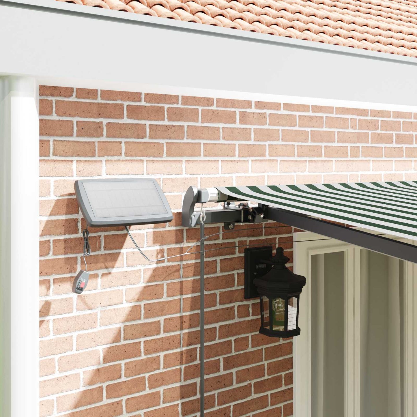 Retractable Awning Green and White 600 x 300 cm