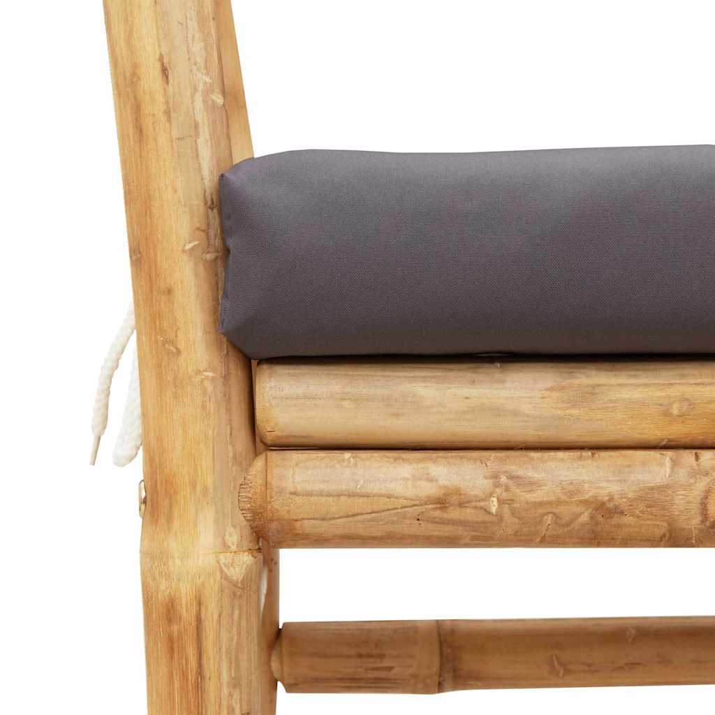 Garden Bench 2 -Seater 110 x 38 x 65cm Bamboo Brown Rectangular