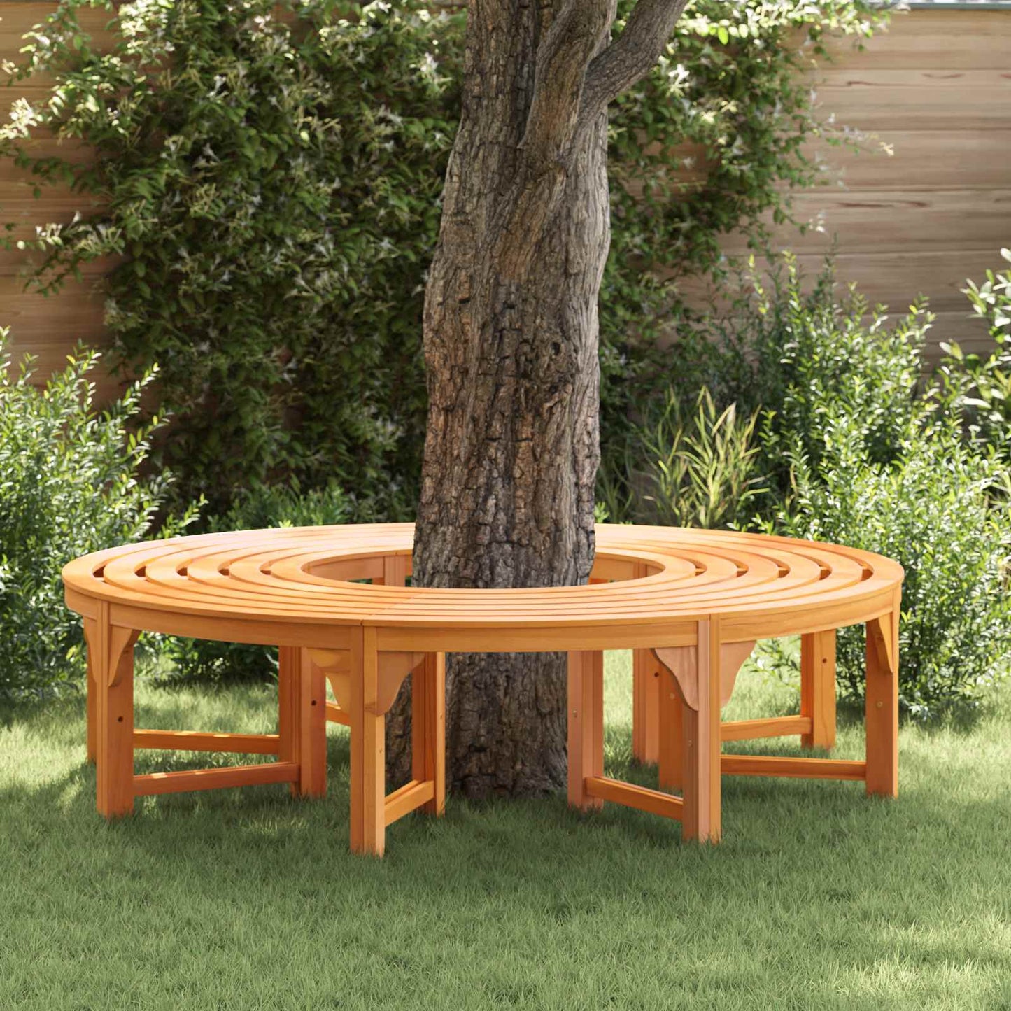 Tree Bench 8 -Seater 2 pcs 160 x 80 x 45cm Natural