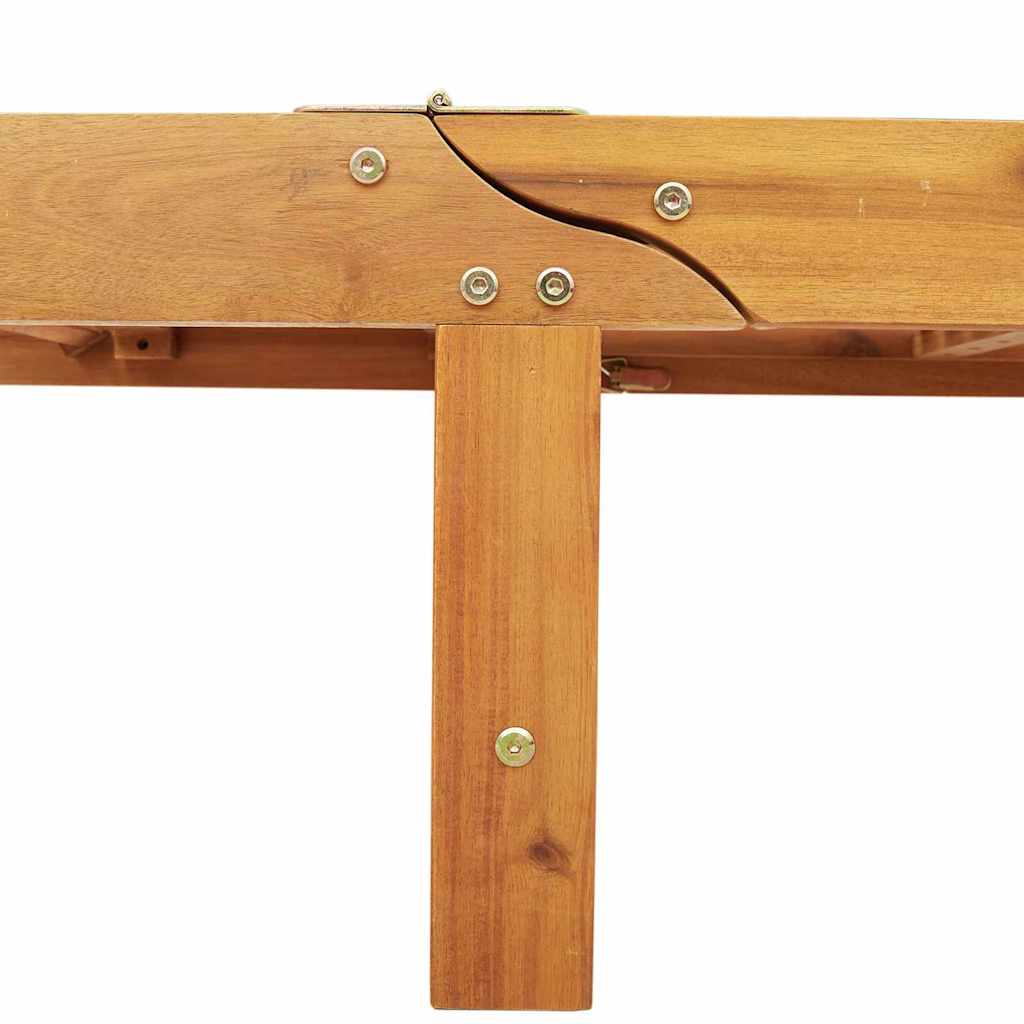 Sun Lounger 2 pcs Solid Acacia Wood Brown