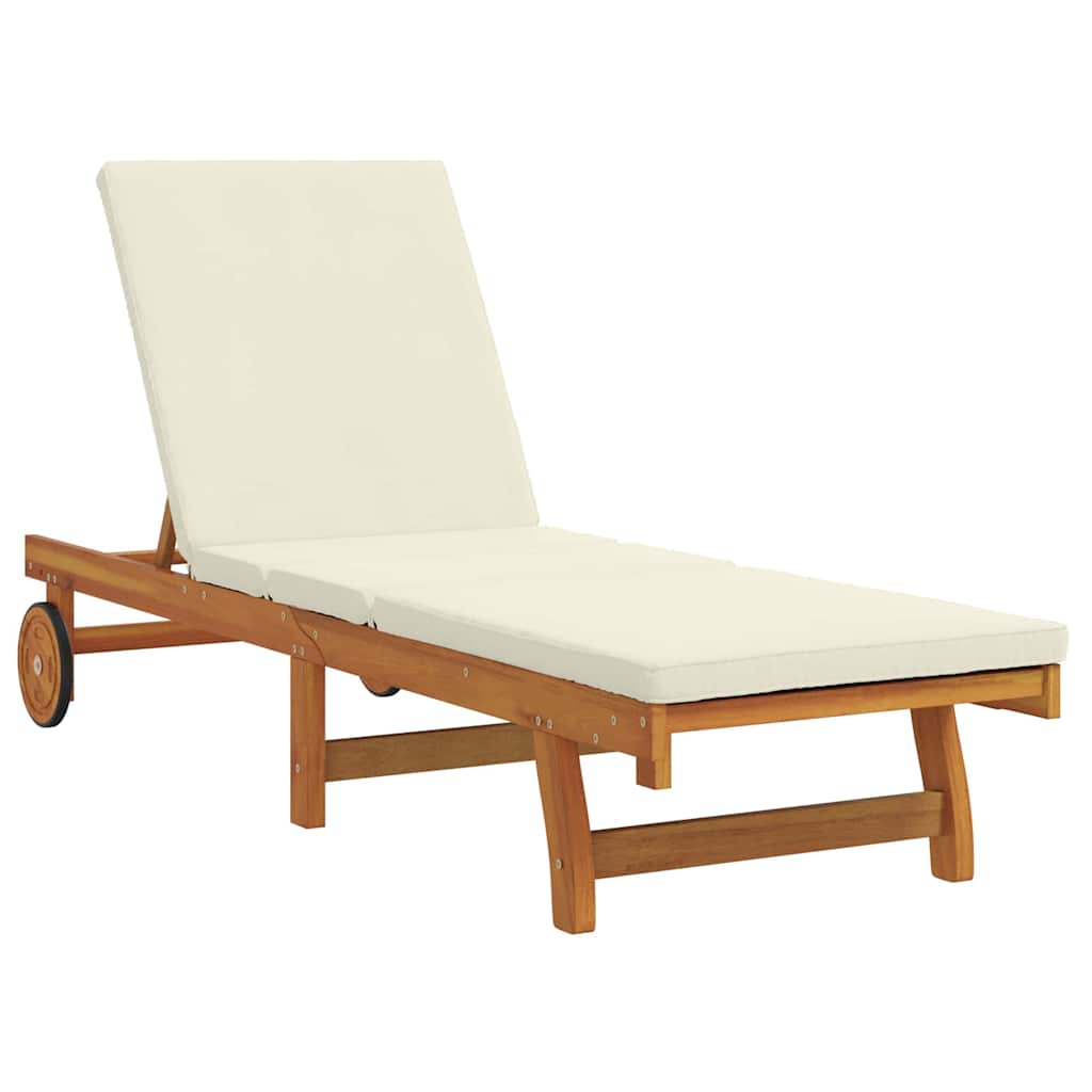 Sun Lounger 3 pcs Solid Acacia Wood Brown