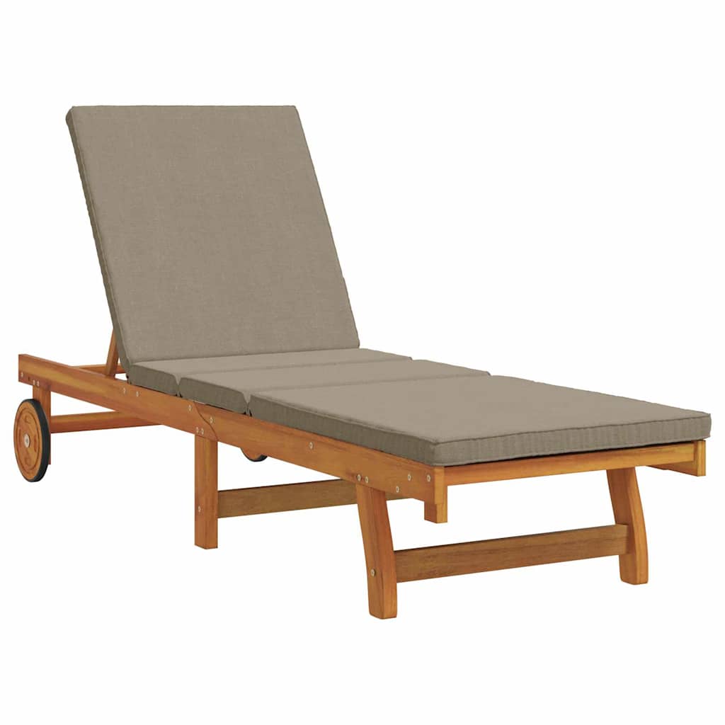 Sun Lounger 3 pcs Solid Acacia Wood Brown