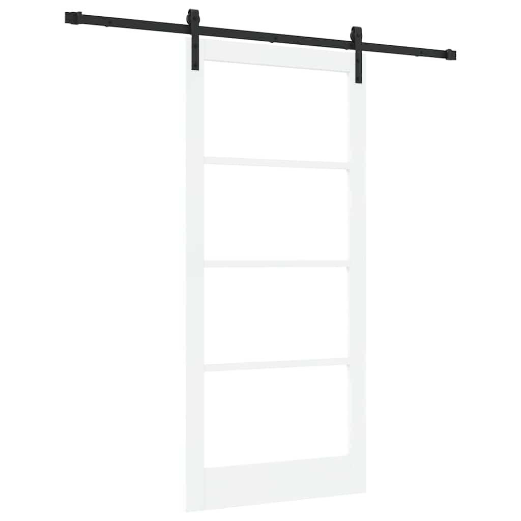 Sliding Door ORKDAL 93 x 202 cm Solid Pine Wood and Glass