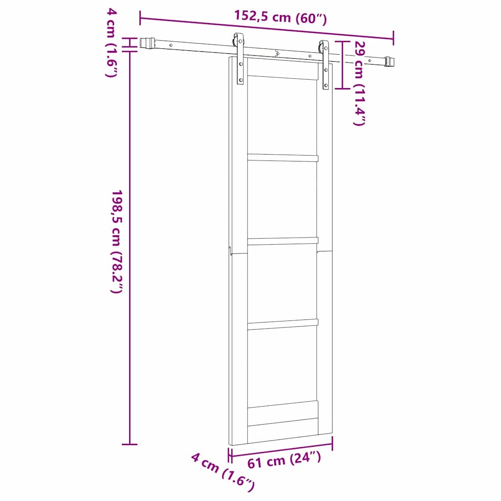 Sliding Door ORKDAL White 61 x 198.5 cm