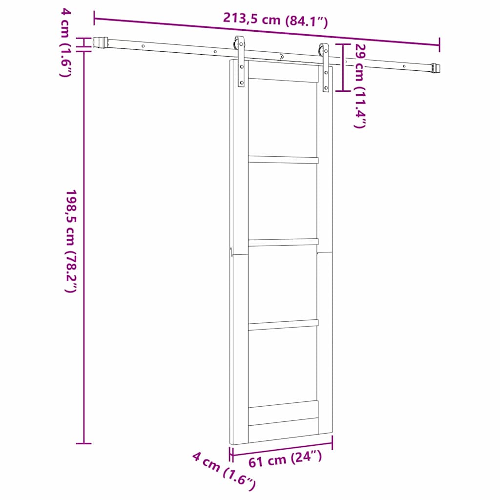 Sliding Door ORKDAL White 61 x 198.5 cm