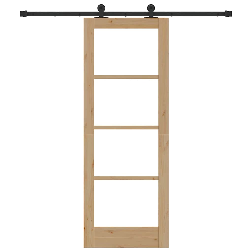 Sliding Door ORKDAL 73.5 x 198.5 cm Solid Pine Wood and Glass