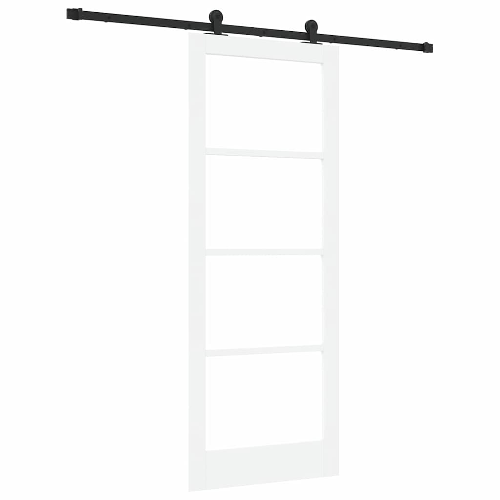 Sliding Door ORKDAL 83 x 211 cm Solid Pine Wood and Glass