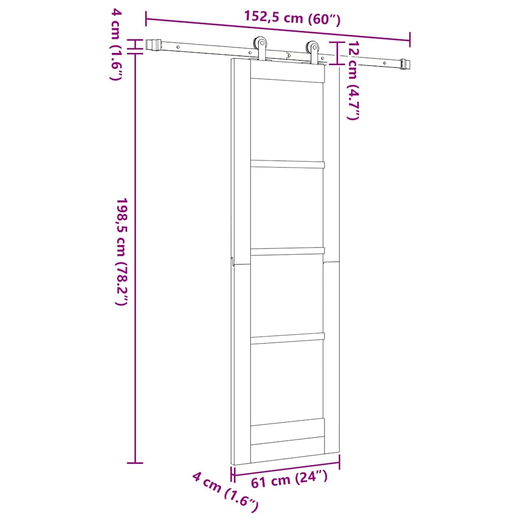 Sliding Door ORKDAL Natural 61 x 198.5 cm