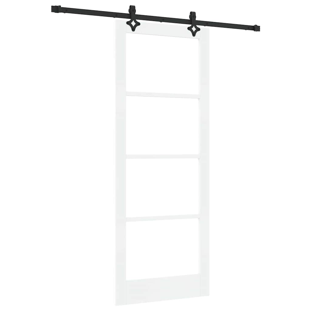 Sliding Door ORKDAL 83 x 211 cm Solid Pine Wood and Glass