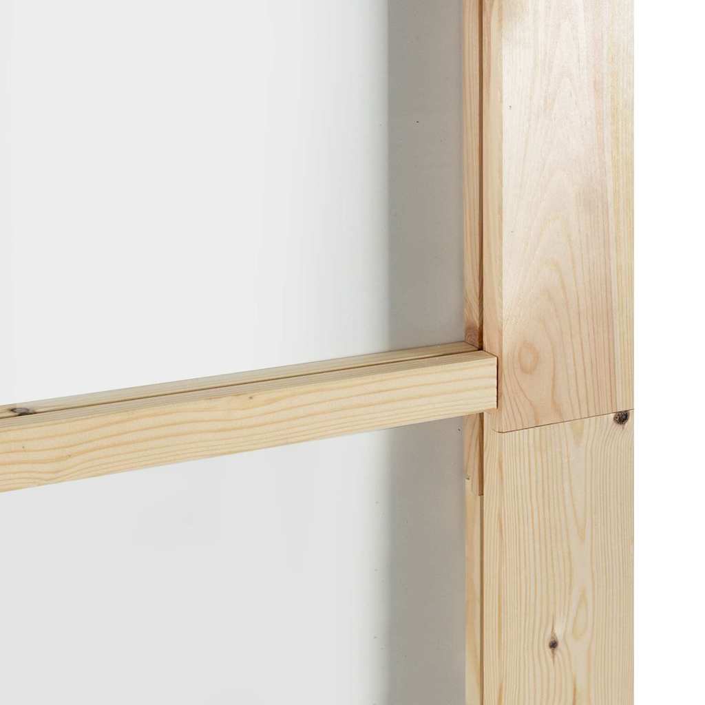 Sliding Door 93 x 232 cm Solid Pine Wood and Glass Natural