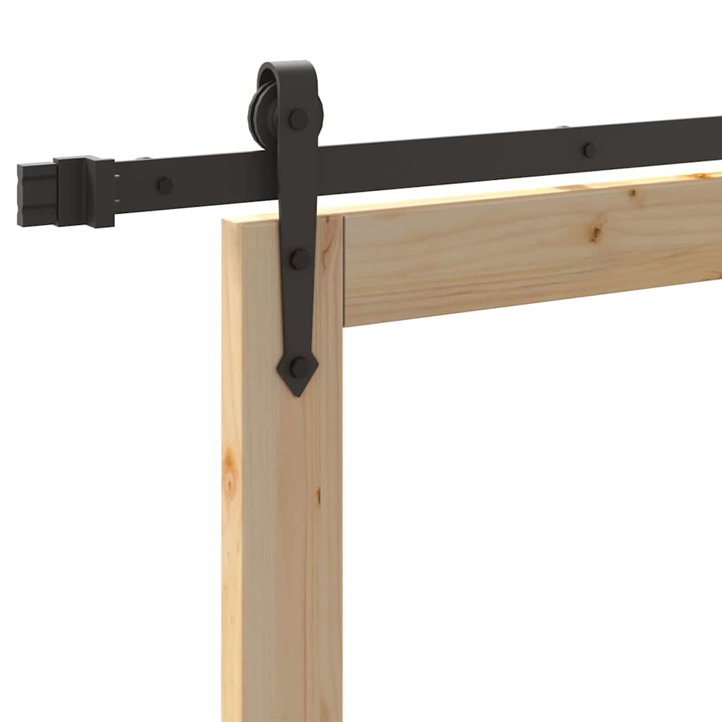 Sliding Door 93 x 211 cm Solid Pine Wood and Glass