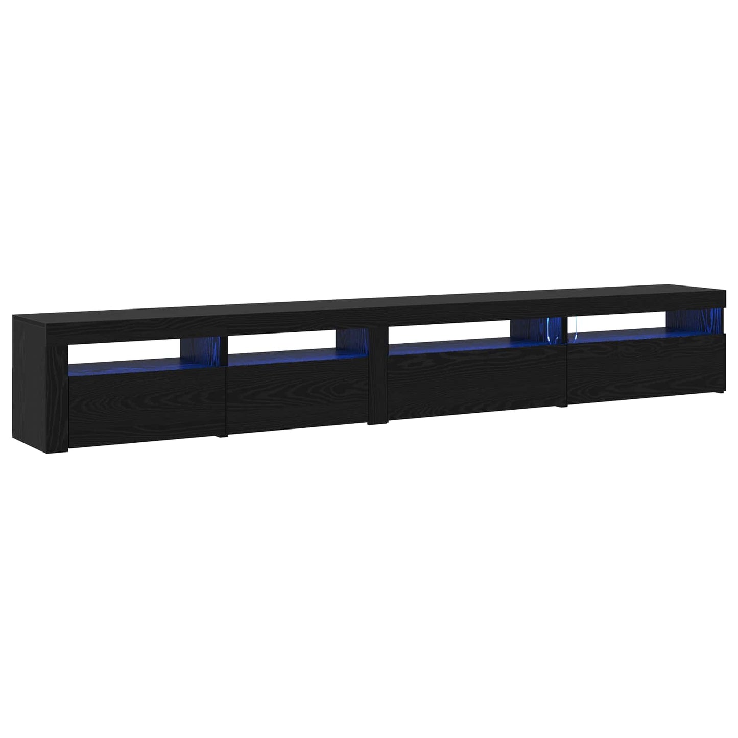 TV Cabinet Set 3 pcs Black Oak Engineered Wood