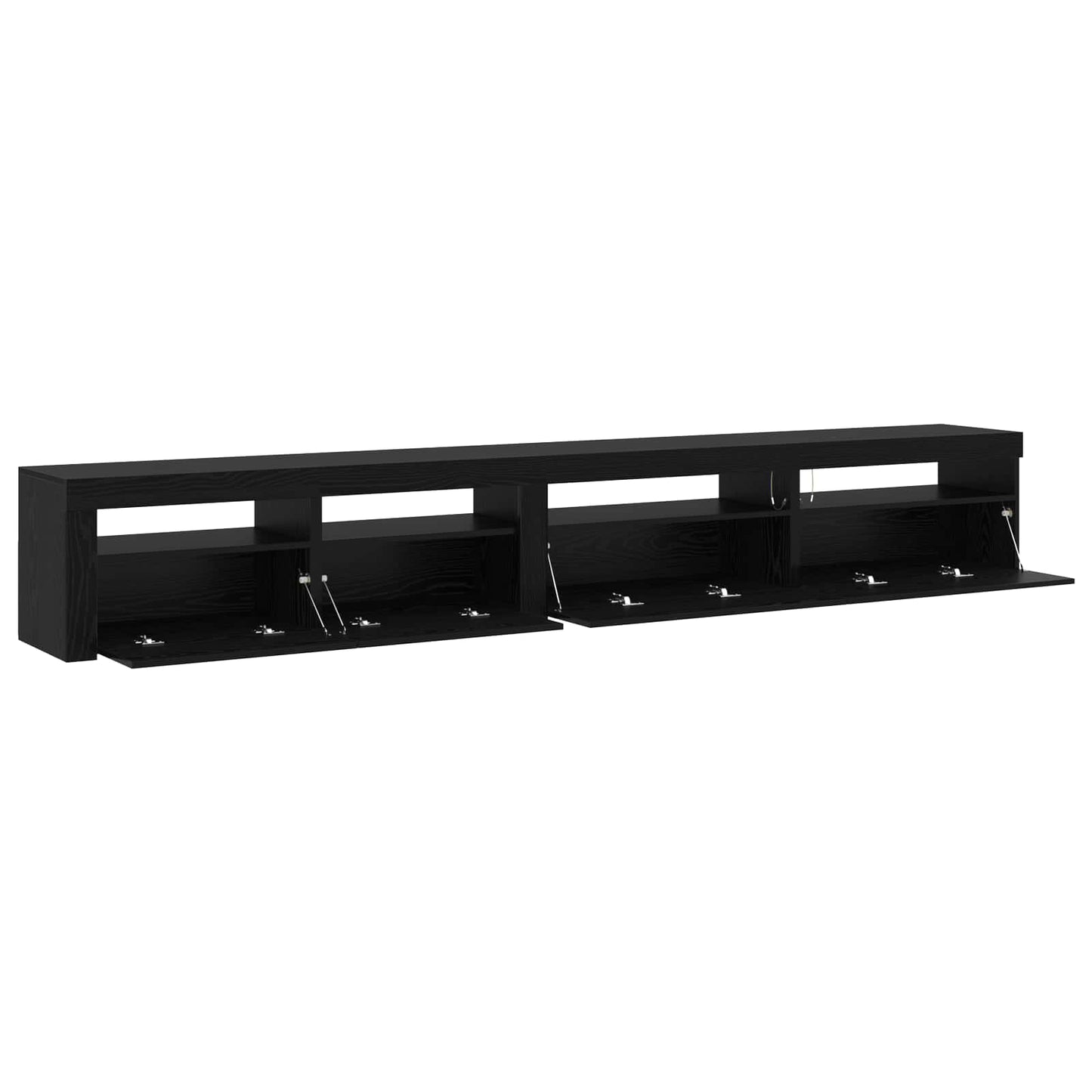 TV Cabinet Set 3 pcs Black Oak Engineered Wood