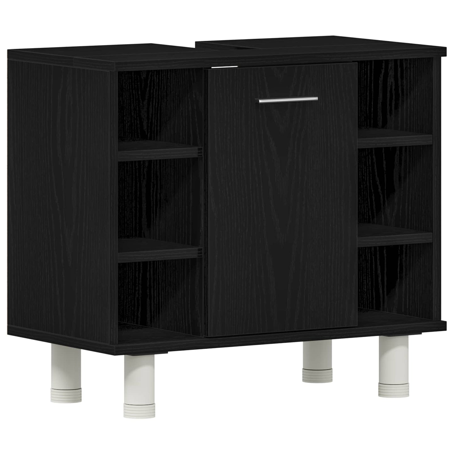 Bathroom Furniture Set 4 pcs Black Engineered Wood