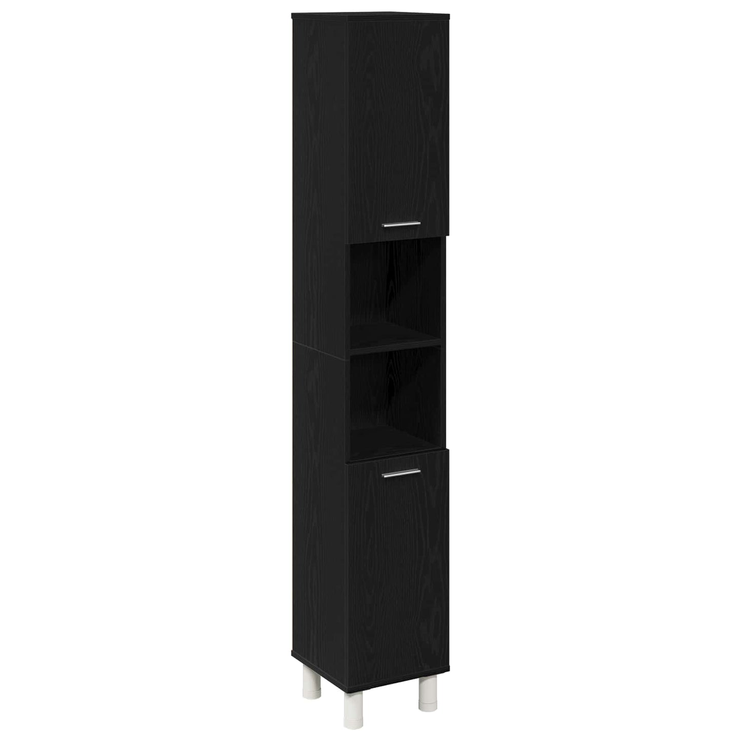 Bathroom Furniture Set 4 pcs Black Engineered Wood