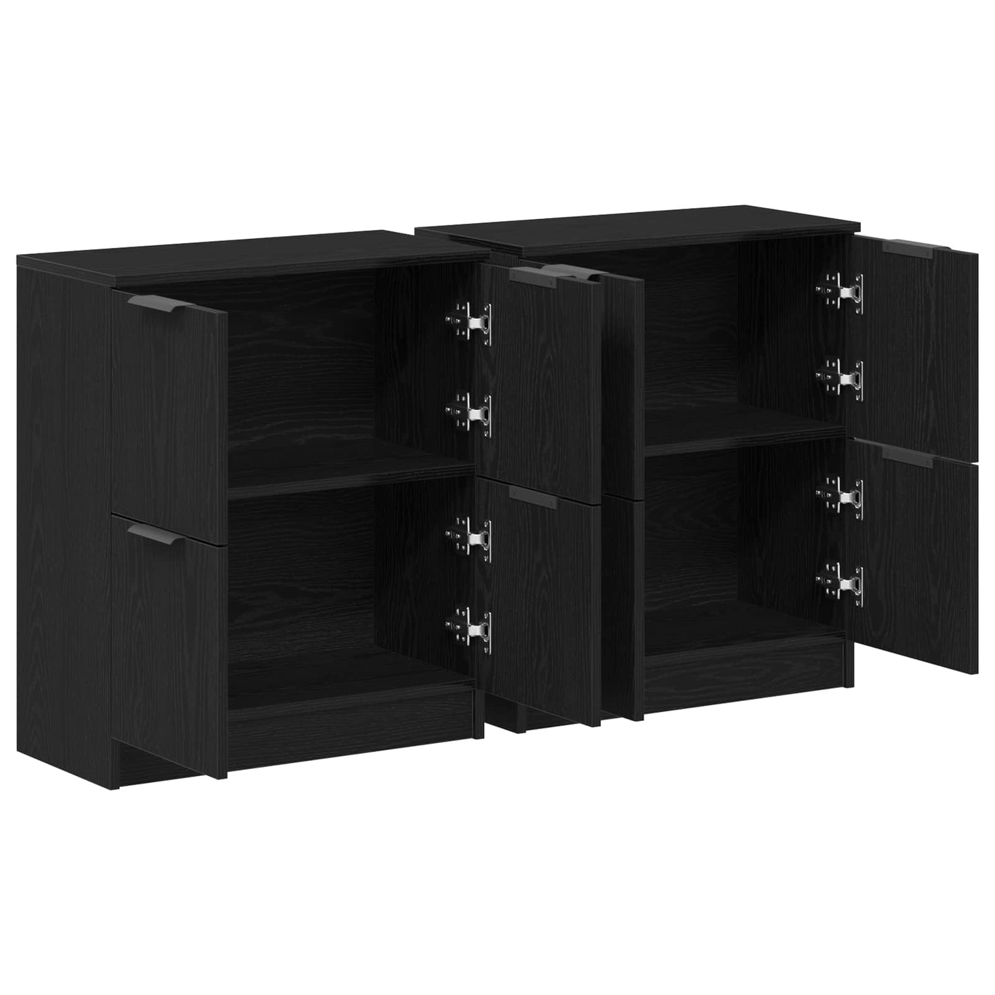 Sideboard 2 pcs Black Oak 60 x 30 x 70 cm Engineered Wood
