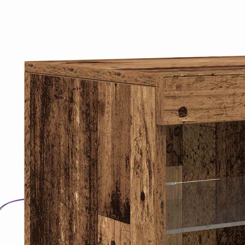 LED Sideboard Old Wood 163 x 37 x 100 cm Engineered Wood