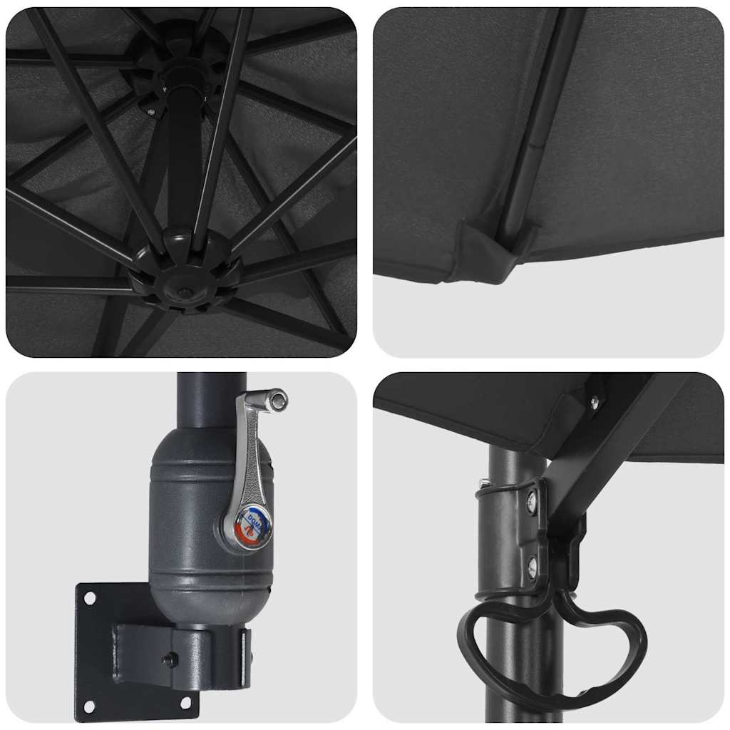 Garden Parasol 248 x 248 x 148 cm Polyester and Steel