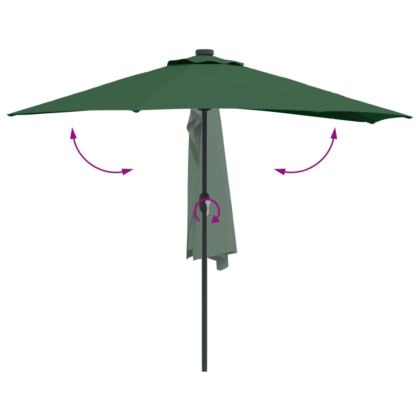 Garden Parasol 294 x 150 x 224 cm Polyester and Steel Green