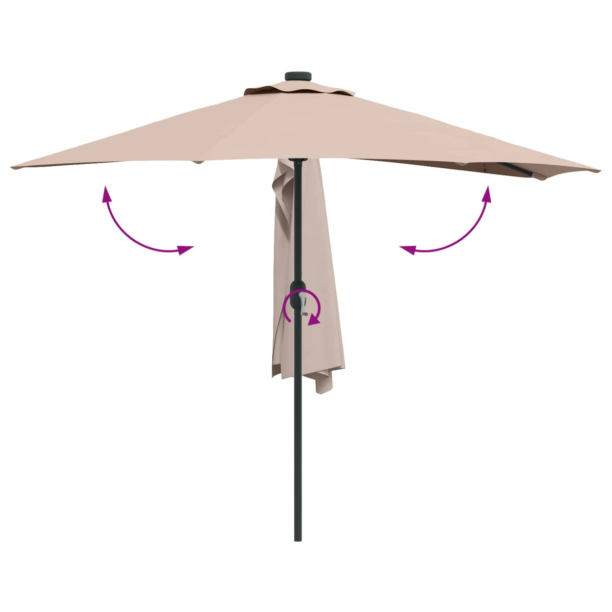 Garden Parasol 294 x 150 x 224 cm Polyester and Steel Taupe